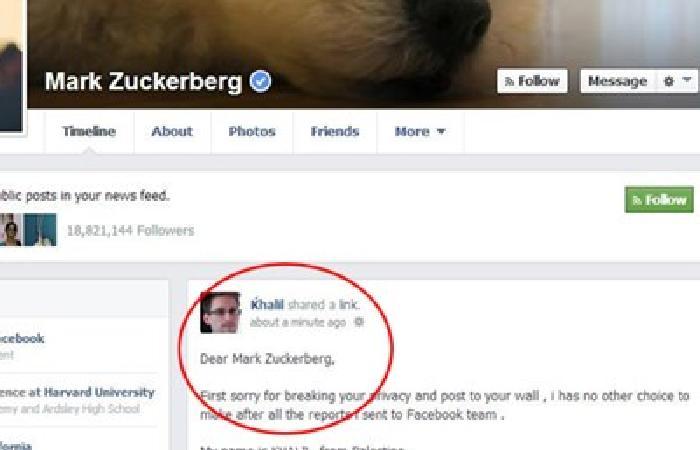Fələstinli  xaker Mark Zuckerberg’in profilini qırdı !